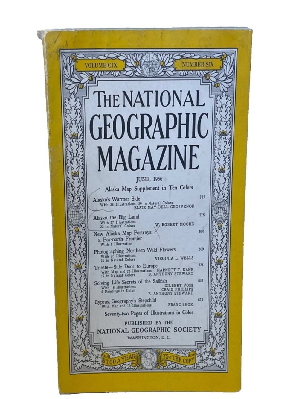 Vintage National Geographic June 1956 Volume 109 Number 6 Alaska Trieste NO MAP